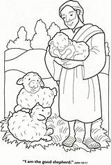 Shepherd Coloring Good Jesus Sheep Pages Bible Kids Lost Sheets Visit Lord School sketch template