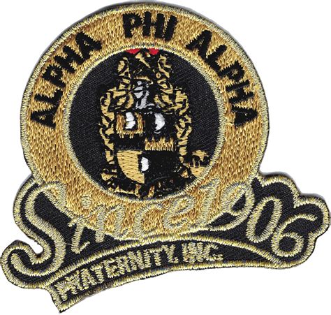 alpha phi alpha fraternity    iron  patch black
