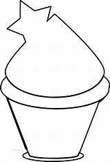Cupcake Outline Coloring Christmas Wecoloringpage sketch template
