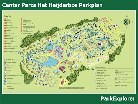 center parcs het heijderbos karte mit allen ferienhaeusern und