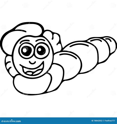 worm kids coloring page stock illustration cartoondealercom