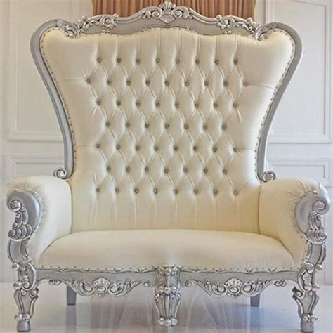 luxury king queen throne chair silver