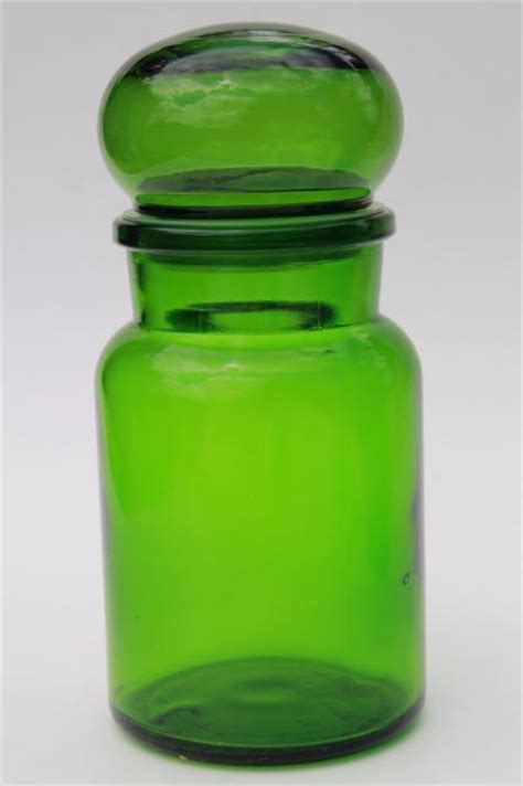 Mod Colored Glass Bottles Vintage Kitchen Canisters