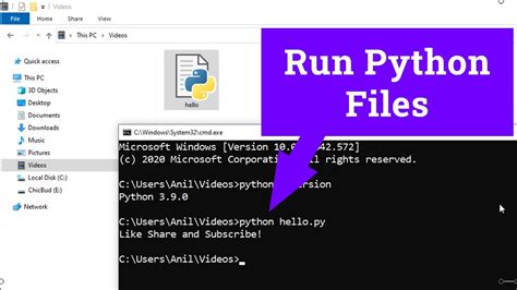run  python py file  windows  youtube