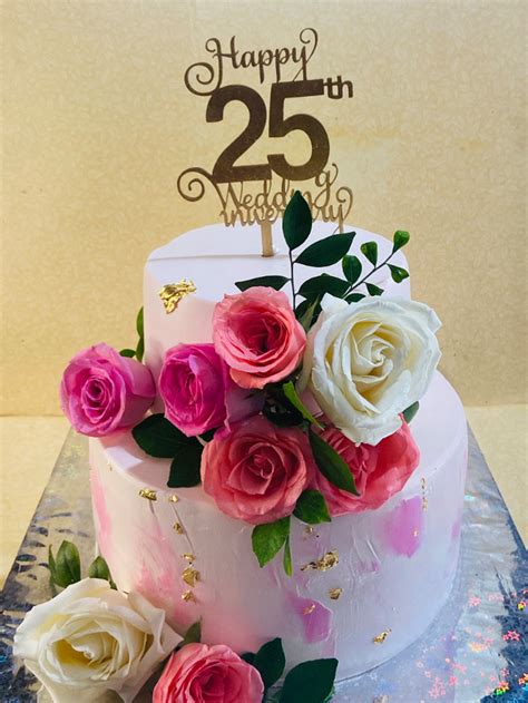 happy 25th anniversary cake romantic couple cake for anniversary