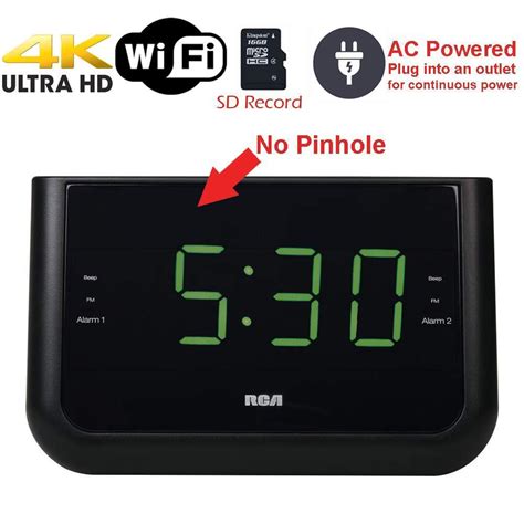 4k ultra hd alarm clock radio wifi hidden nanny cam spy
