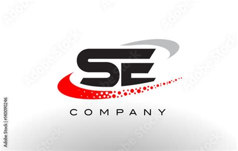 se modern letter logo design  red dotted swoosh stock image  royalty  vector files