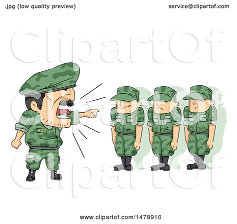 clipart of a drill seargant shouting at soldiers royalty