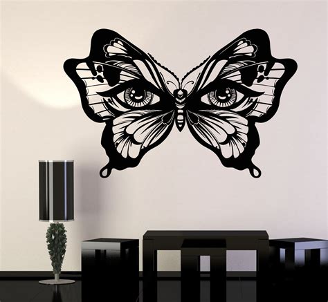 vinyl wall decal butterfly insect women s eyes art decor stickers