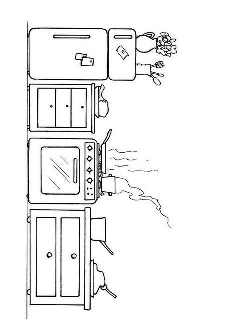 kitchen coloring page edupics met afbeeldingen kleurplaten