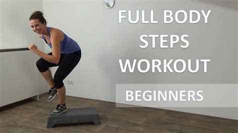 minute full body steps workout beginners cardio step  training routine youtube