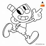 Mugman Draw Cuphead Coloring Pages Drawing Step Kids Color Sheets Drawings Game Line Easy Pachislo Info sketch template