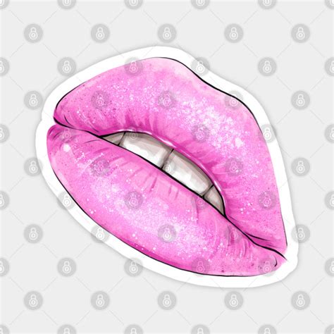 Parted Sexy Lips With Tongue And Barbie Pink Lip Color Gloss Lips