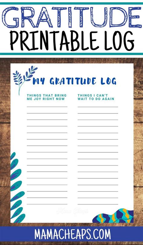 printable gratitude log   ages mama cheaps gratitude