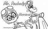 Peabody Sherman Mr Coloring Pages Printable Print Cartoon Kids sketch template