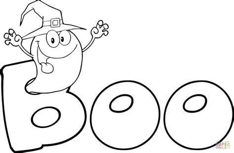 boo halloween pages coloring pages