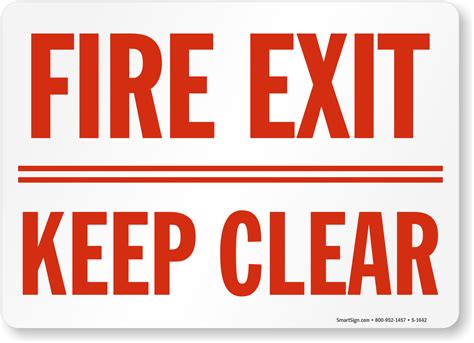 fire exit  clear sign white sku