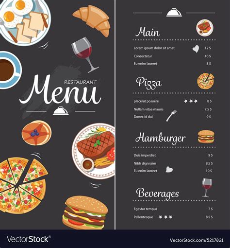 restaurant food menu design with chalkboard download a free preview or