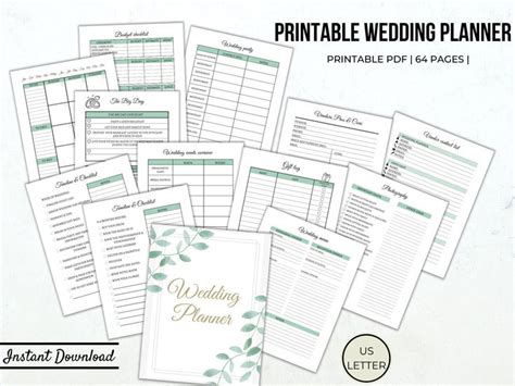 wedding planner wedding planner book printable wedding etsy