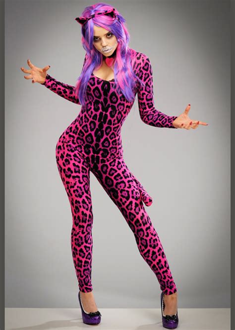 Ladies Wonderland Pink Cheshire Cat Style Costume