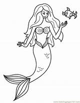 Mermaid Little Coloring Pages Cartoon Printable Drawing Cartoons Color Getdrawings sketch template