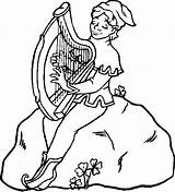 Coloring Harp Pages Colouring Irish Printable People Piper Playing Man Rockelle Getcolorings Gif Color sketch template
