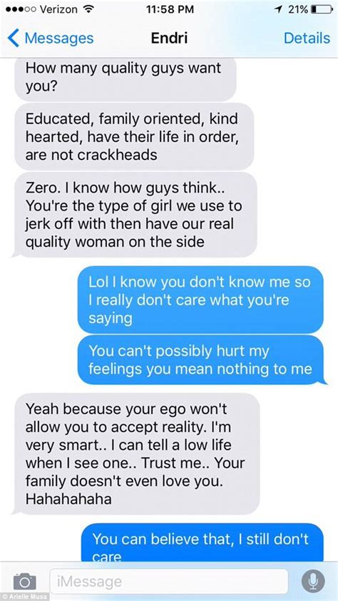 Arielle Musa Shares Text Rant She Received From Her Tinder