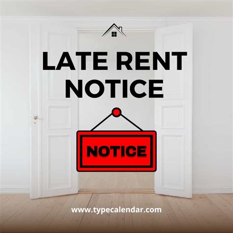printable late rent notice template dont  late rent payments
