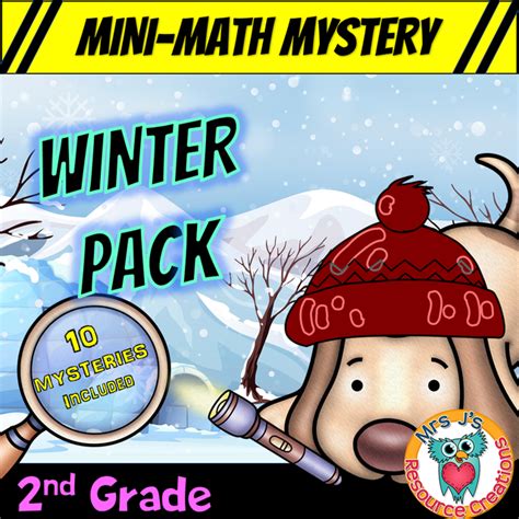 grade winter packet  mini math mysteries printable digital