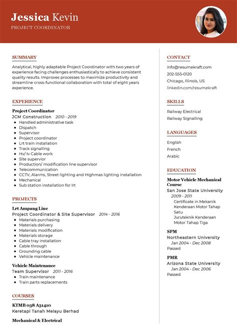 project coordinator resume template