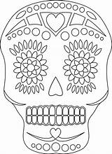 Skull Coloring Sugar Dead Pages Dia Muertos Los Skulls Book Tattoo Candy Para Printable Colorear Clipart Digital Simple Use These sketch template