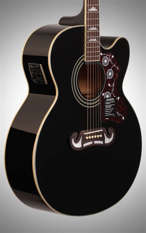 epiphone ej sce jumbo cutaway acoustic electric guitar black