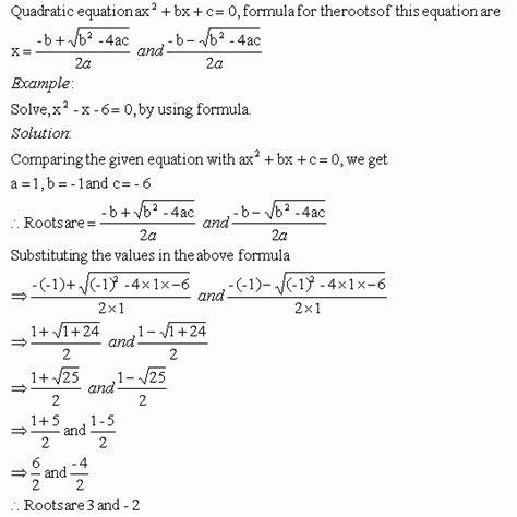 solving quadratic equation   quadratic formula high school
