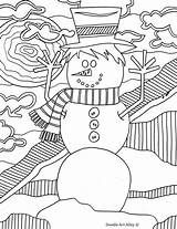 Coloring Pages Winter Doodle Alley Sheets Snowman Kids Christmas Visit Boyama Doku Choose Board Lesson sketch template