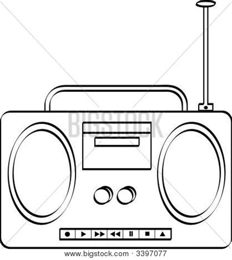 boombox outline vector photo  trial bigstock