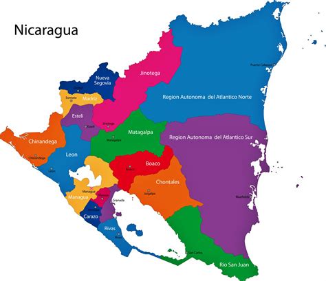 nicaragua map  regions  provinces orangesmilecom