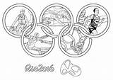 Coloring Olympic Rio Games Olympics Rings Pages Adult sketch template