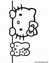 Hello Kitty Coloring Pages Peekaboo Printable Cute Book Color Print Cat Hmcoloringpages Colouring Info sketch template