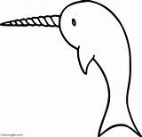 Narwhal Coloringall sketch template