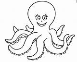 Octopus Coloring Pages Preschool Printable Kids Kindergarten Worksheets Drawing Easy Painting Templates Colouring Color Worksheet Sheets Cut Print Number Craft sketch template