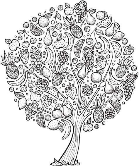 fruit tree coloring page  getcoloringscom  printable colorings