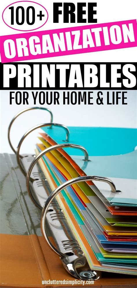 organizational printables   home  organize  life