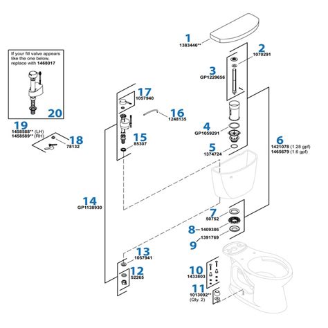 kohler toilet repair parts  diagram cimarron