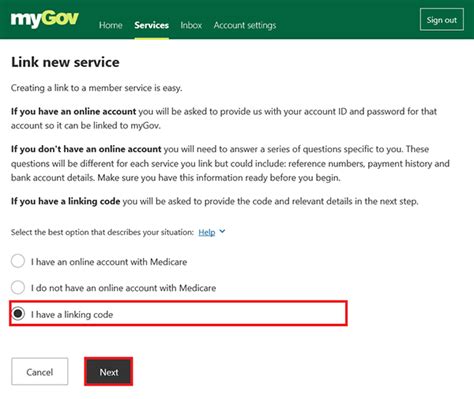 Mygov Help Link A Service Using A Linking Code Australian