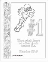 Coloring Commandments Ten Pages Big Football Commandment Lds Popular Coloringhome sketch template