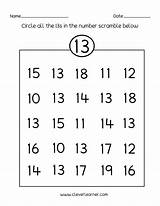 Number Preschool Tracing Counting Thirteen Cleverlearner Identification Bar Handwriting sketch template
