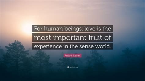 Rudolf Steiner Quote “for Human Beings Love Is The Most