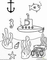 Submarine Disimpan Coloringpagesfortoddlers Dari sketch template