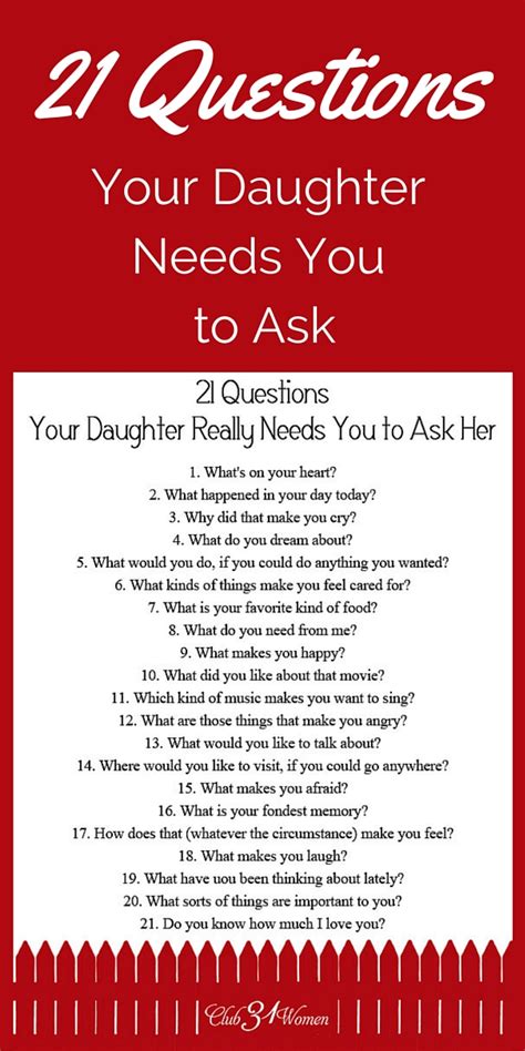 free printable 21 questions your daughter really needs you to ask her