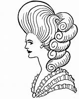 Pompadour Coloring Clipart Madame Hairstyle Madam Pages France 20clipart Categories Styles Drawing sketch template